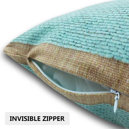 Vista 4 de KUKNOS Juego de 2 fundas de almohada decorativas beige y verde azulado de 20 x 20 pulgadas, fundas de almohada color azul claro para sofá, sala