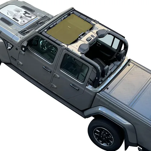Vista 60 de Shadeidea JT - Parasol superior compatible con Jeep Gladiator, cubierta de malla para techo (2018-2023) - Bloqueador de ruido de viento y UV