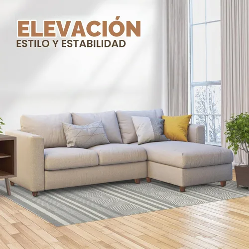 Vista 3 de Yes4All Juego de 4 Patas de Muebles de Madera Redondas de 4 Pulgadas - Pies de Repuesto de Madera para Sofá, Cama, Banco - Patas Cónicas Ajustables