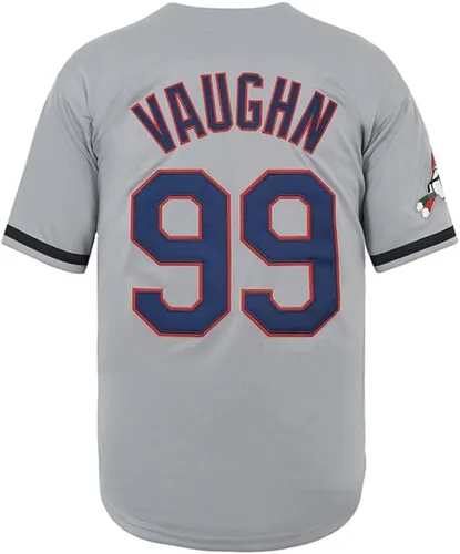 Vista 4 de ZXCVB Ricky Vaughn Jersey de los 90s Hip Hop Ropa de Película, Béisbol Jersey Cosido para Hombre