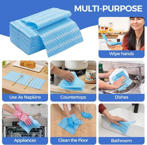 Vista 4 de Paños de Limpieza Reutilizables Handi Toallitas, Paños Reutilizables, Toallas para Platos Desechables, Toallitas Prácticas Secas, Grandes