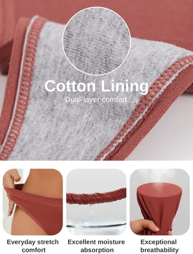 Vista 4 de linccure Tangas transpirables sin costuras ropa interior cómoda para mujer, paquete de 5