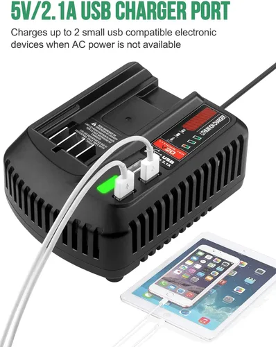 Vista 6 de Cargador de Batería CMCB104 V20 Rápido de Reemplazo para Baterías de Litio Compactas Craftsman V20 Craftsman 20V máx. Batería de Litio CMCB202