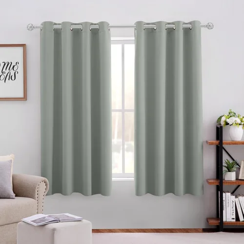 Vista 47 de HOMEIDEAS – Cortinas opacas de 52 x 84 pulgadas de largo, 2 paneles de cortinas para oscurecer la habitación, térmicas, insonorizadas, con ojales