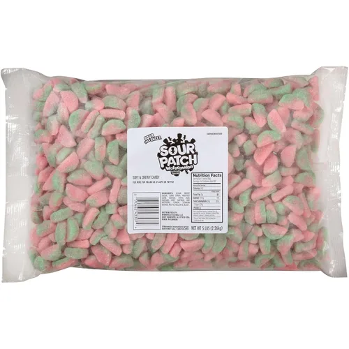 SOUR PATCH KIDS Caramelos suaves y masticables de sandía, bolsa de 80 onzas