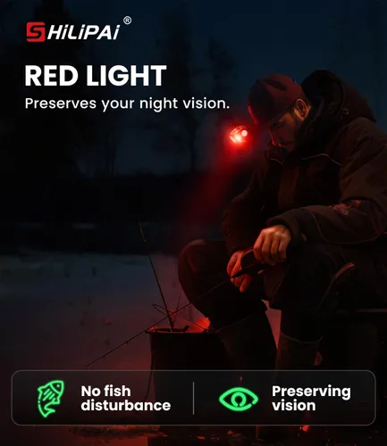 Vista 3 de Faro LED recargable con sensor de movimiento, 6 modos para equipo de camping y senderismo, mini linterna frontal con luz roja, regalo de bolsillo