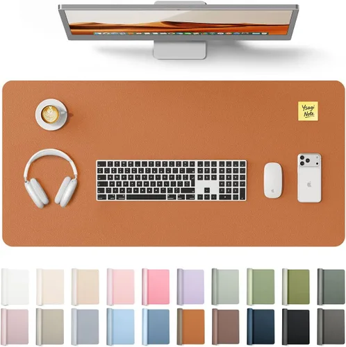 Vista 62 de YSAGi Protector de escritorio de cuero, tapete de oficina, alfombrilla grande para mouse, secante de cuero PU antideslizante, escritorio