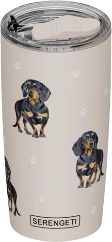 Vista 17 de SERENGETI Australian Shepherd 20 oz. Vaso de acero inoxidable aislado al vacío con tapa a prueba de derrames - Impresión 3D - Taza de viaje aislada