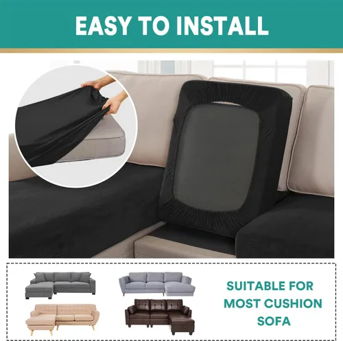Vista 3 de MIFXIN Fundas para sofá modular, 3 piezas, funda de asiento de sofá de terciopelo elástico en forma de L, funda de cojín separada, protector