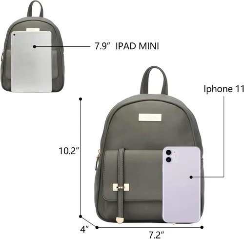 Vista 4 de KKXIU Mochila pequeña para mujer, bolso convertible de cuero para mujer, Mochilas Daypack