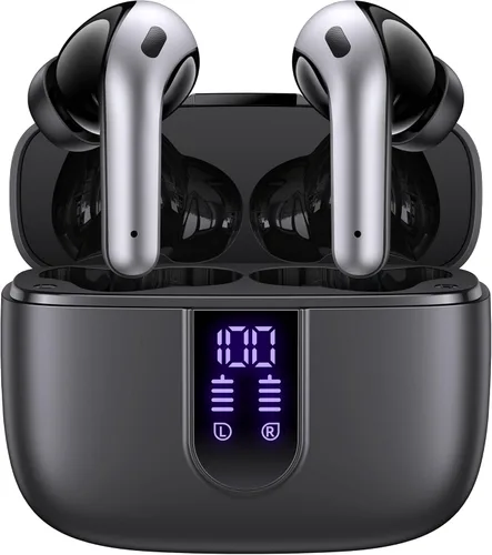 Vista 9 de TAGRY Auriculares Bluetooth Verdaderamente Inalámbricos Auriculares 60H Reproducción Pantalla LED de Energía Audífonos con Estuche de Carga