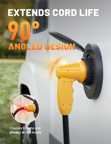 Vista 2 de MECMO Adaptador de 30 amperios a 110 RV con conector de bloqueo, cable de enchufe de alimentación NEMA 5-15P a L5-30R, adaptador doméstico de 15 A