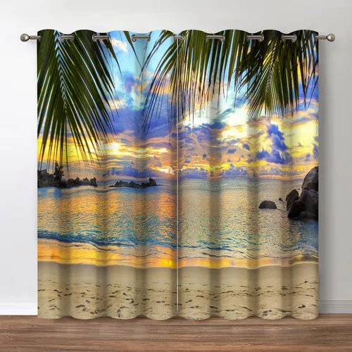 Vista 17 de Jekeno Cortinas opacas hippie con mandala bohemio para decoración del hogar, sala de estar, dormitorio, estampado de textura abstracta gitana india