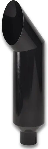 Vista 9 de Punta de tubo de escape diésel de corte angular, entrada de 4 pulgadas, salida de 7 pulgadas, acabado negro brillante, acero inoxidable. Punta