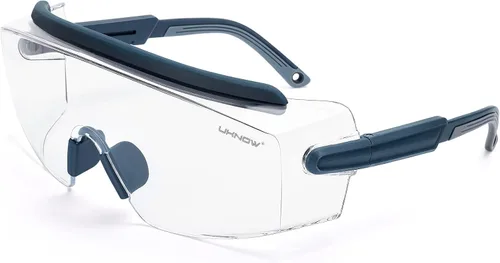 Vista 11 de UKNOW Anteojos de seguridad sobre lentes, gafas de seguridad antivaho protección ocular envolvente, gafas protectoras ANSI Z87.1