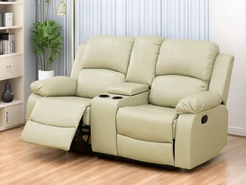 Vista 56 de Juego de sofá reclinable de tela de 2 piezas, juego de muebles de sala de estar, moderno juego de sofá reclinable manual con portavasos/consola
