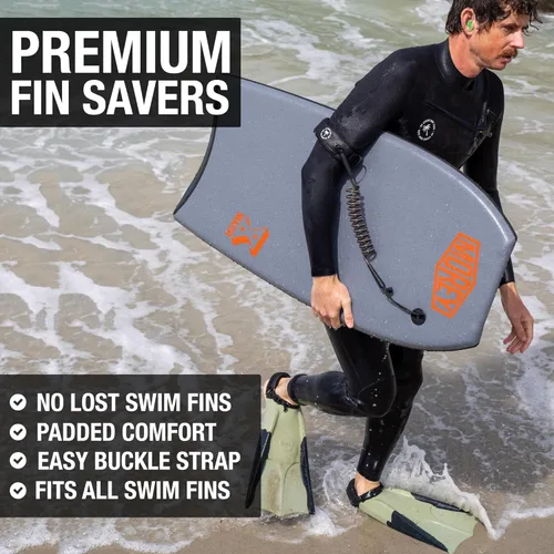 Vista 2 de Ho Stevie! Protectores de aletas de alta calidad, acolchado extra cómodo, sin aletas de natación perdidas mientras haces bodysurf o bodyboard
