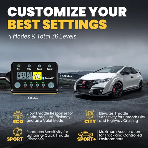 Vista 4 de PEDAL COMMANDER Controlador de respuesta del acelerador para Honda Civic (2012-2015) Compatible con: (9.ª generación) Base, EX, EX-L, HF, LX, SE, Si