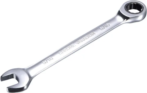 Vista 21 de uxcell Llave combinada de carraca de 1 pulgada SAE de 72 dientes y 12 puntos, llave de caja abierta de trinquete, herramientas Cr-V