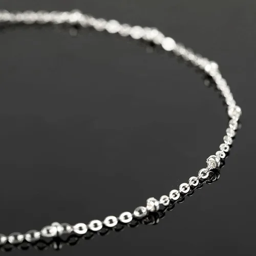 Vista 7 de YOUBEIYEE Cadena de cuentas de satélite de plata brillante de 32.8 ft para hacer joyas, acero inoxidable, cadena de joyería de cruz soldada