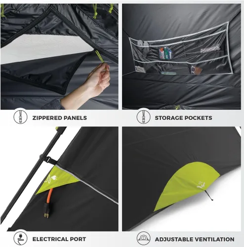 Vista 8 de CORE Blackout Instant Cabin Tent Large Family Pop Up Dark Room Tent with Easy Camp Setup Included Storage Pockets for Outdoor Camping Accessories