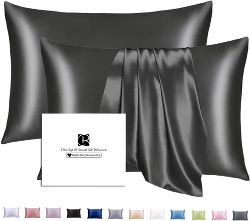 Vista 11 de Ravmix Fundas de almohada de seda con cremallera, seda de morera de 21 momme para la salud del cabello y la piel, funda de almohada suave, lisa