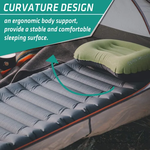 Vista 4 de TREKOLOGY UL80 Ultralight Sleeping Pad – Inflatable Camping Sleeping Pad - 40D Nylon Compact Hiking Mat – Lightweight Air Mattress for Backpacking &