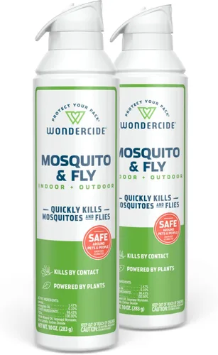 Wondercide - Aerosol para mosquitos y moscas - Mosca, mosquito, insecto volador, matamosquitos con aceites esenciales naturales - Mata rápida para