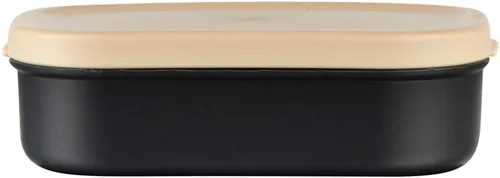 Vista 10 de Restaurantware Bento Tek - Recipientes de salsa de 3.7 x 2.2 x 1.1 pulgadas, 4 tazas negras con tapas, con tapa beige, de plástico para microondas