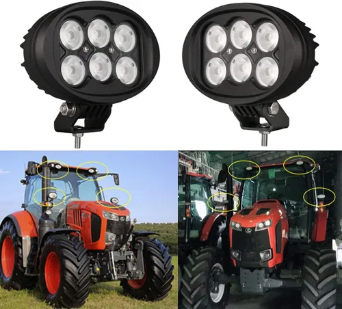 Vista 2 de Raycharm Luz de marcha atrás LED ovalada de 4 x 6 pulgadas para tractor John Deere, UTV y ATV, 6000K blanco frío, haz de inundación amplio de largo