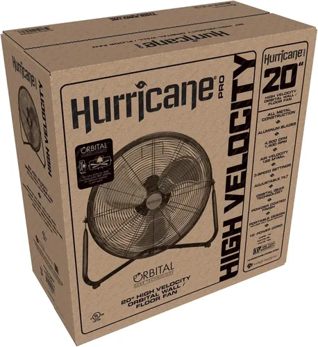 Vista 9 de Hurricane Pro - Ventilador de metal de alta velocidad, Negro, 20