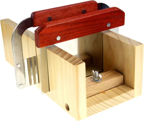 Vista 5 de Kit de moldes de silicona para elaboración de jabones, molde de jabón rectangular flexible con caja de madera