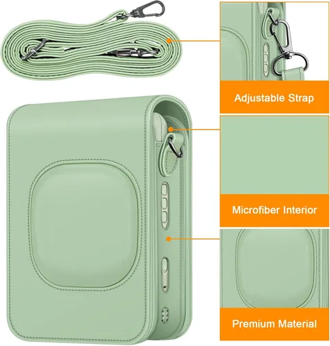 Vista 2 de Fintie Funda de transporte para cámara instantánea híbrida Fujifilm Instax Mini LiPlay - Funda portátil de cuero vegano premium con correa