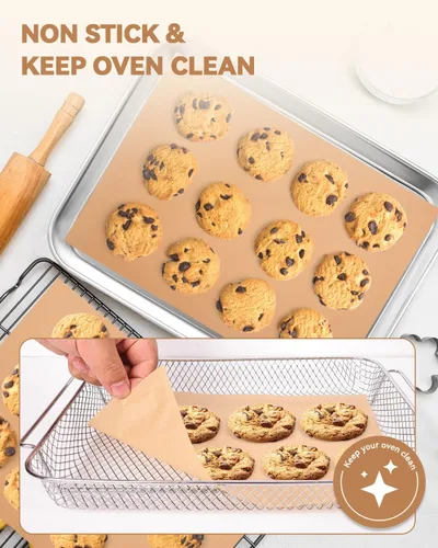 Vista 5 de Forros de papel pergamino para freidora de aire, 125 unidades, compatibles con BLACK+DECKER de 4 rebanadas, horno tostador de convección