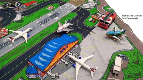 Vista 3 de Esterilla de juego grande con diseño de aeropuerto internacional, producto #HR2039.