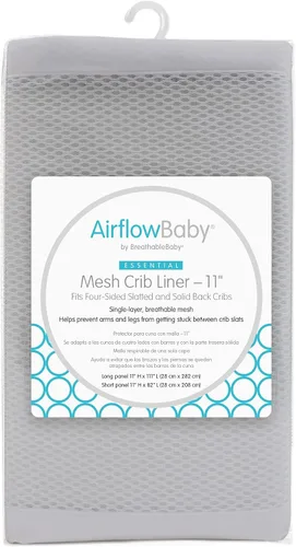 Vista 6 de AirflowBaby Forro de malla transpirable para cunas de tamaño completo (gris, 9 pulgadas (paquete de 1))