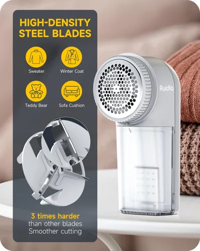 Vista 5 de Afeitadora de Telas Removedor de Pelusas, Afeitadora de Suéter para Quitar Bolitas, Afeitadora de Pelusas con Ajuste de Potencia de 2 Velocidades