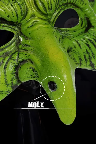 Vista 7 de Máscara de bruja vieja para mascarada, duende de espuma de media cara, máscara de hechicera de nariz de águila para disfraz de cosplay