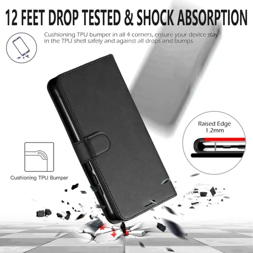 Vista 6 de STARSHOP Funda compatible con Samsung Galaxy S8 Plus, con [protector de pantalla de vidrio templado incluido] Cartera de piel sintética a prueba