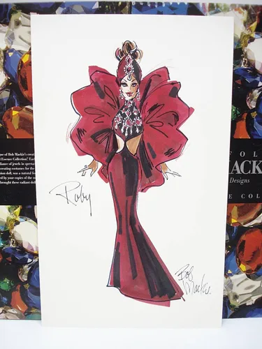 Vista 6 de Bob Mackie Original Designs Portafolio de Barbie Jewel Essence Collection