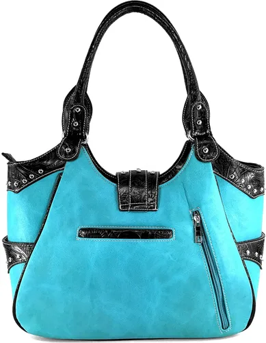 Vista 3 de Justin West Tooled - Bolsa de transporte oculta con hebilla de bordado floral