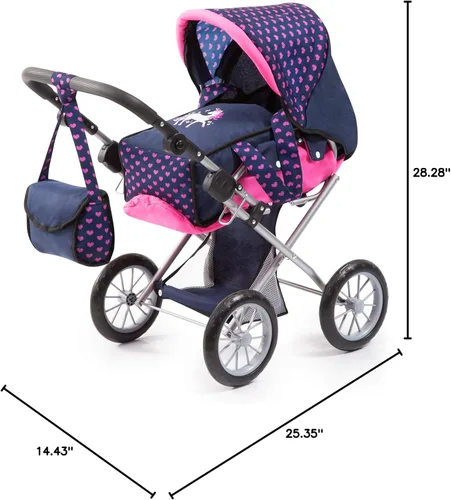 Vista 8 de Bayer: Baby Doll City Star Pram en lunares, azul/rosa Muñecas bebé simulación Vestir Accesorios