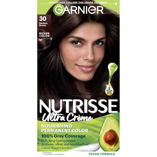 Vista 22 de Garnier Color de Cabello Nutrisse Crema Nutritiva, 10 Negro (Regaliz) Tinte Permanente para el Cabello, 1 Unidad (El Empaque Puede Variar)