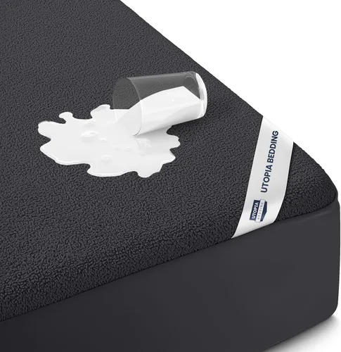 Vista 24 de Utopia Bedding - Protector de colchón impermeable tamaño king, funda de colchón de terry premium de 200 GSM, cubierta de cama suave y transpirable