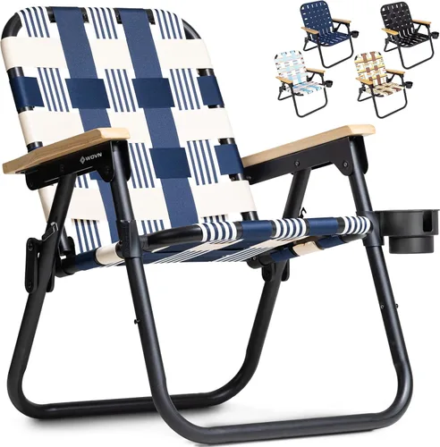 Vista 13 de GoSports WOVN - Silla de playa tipo mochila – 9 estilos disponibles – Silla de camping plegable de primera calidad