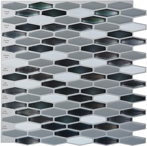 Vista 15 de Art3d Paquete de 6 calcomanías de vinilo para despegar y pegar, azulejos para salpicaduras de cocina, 12 x 12 pulgadas, diseño de mármol