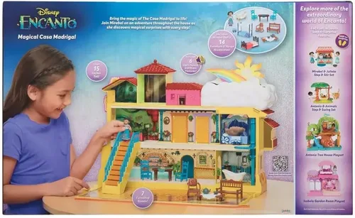 Vista 8 de Disney Encanto - Set de juego de la casa mágica Madrigal con muñeca Mirabel y 14 accesorios - ¡Incluye luces, sonidos y música!