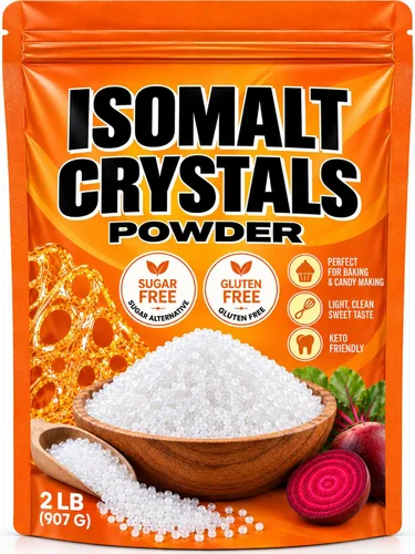 Isomalt Crystals 2 lbs - Polvo sustituto de azúcar para hornear y decorar