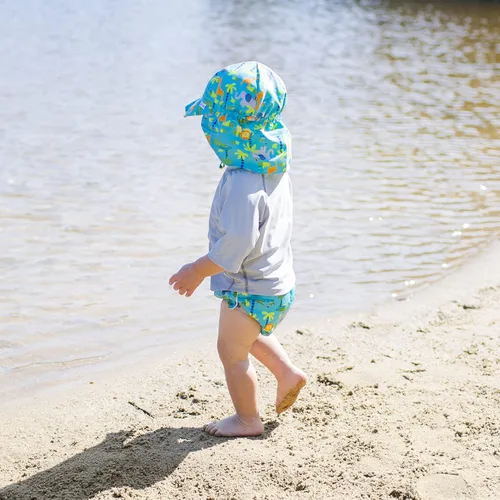 Vista 4 de i play Pañal de traje de baño absorbente reutilizable con volantes para niñas forro polar verde con licencia oficial de star wars silent one crew