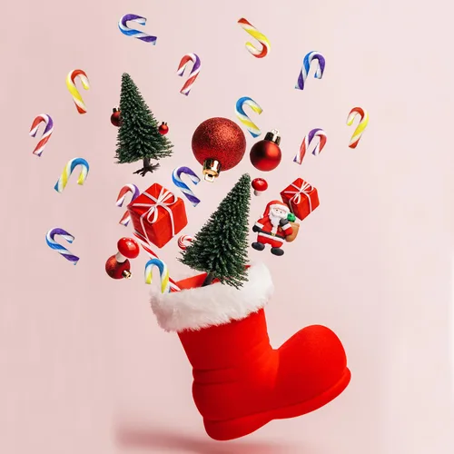 Vista 6 de Fruidles Paquete de 100 unidades de bastones de caramelo de Navidad, sabor afrutado multicolor, envueltos individualmente, 2 pulgadas